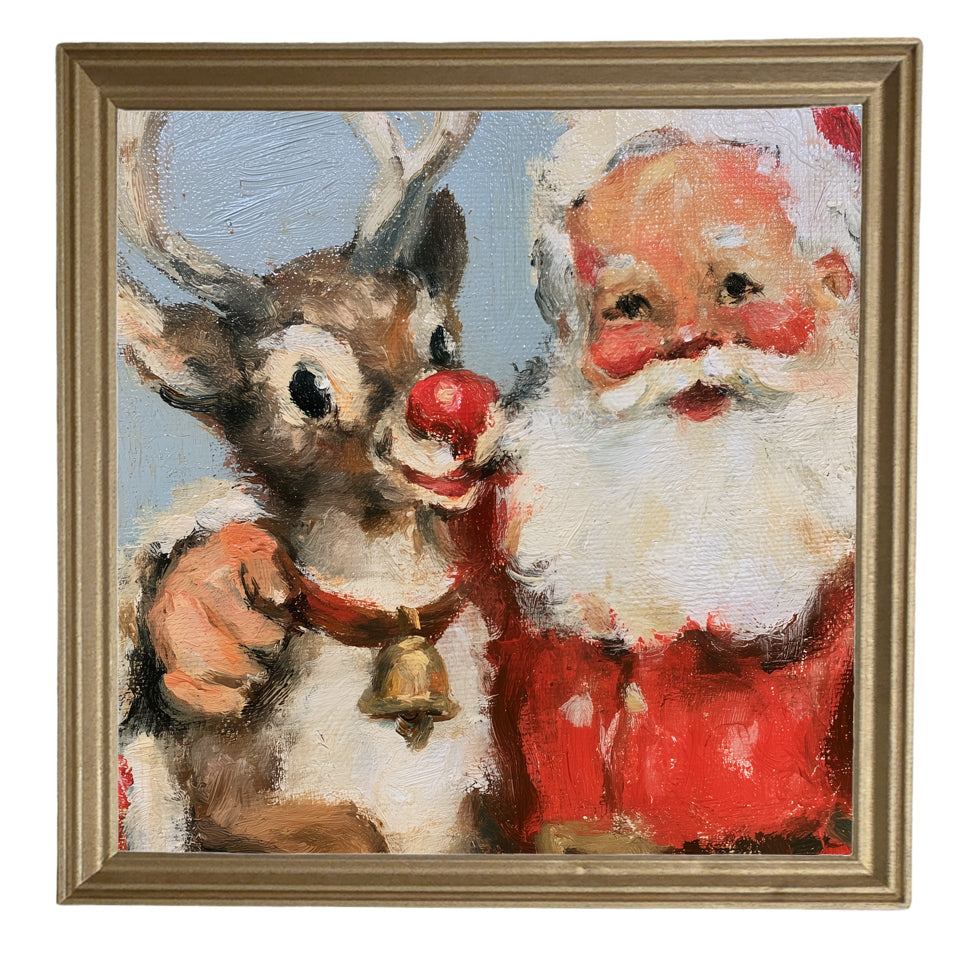 cheerful traditional Santa Claus in red suit, framed Christmas wall art — product view 8