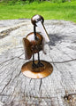Adorable metal art sculptures, bolt art, metal art, hummingbird, owl, pig, penguin, pelican, metal statues, yard art, reclaimed metal