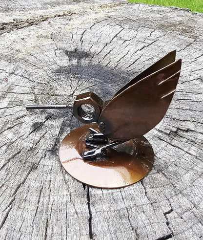 Adorable metal art sculptures, bolt art, metal art, hummingbird, owl, pig, penguin, pelican, metal statues, yard art, reclaimed metal