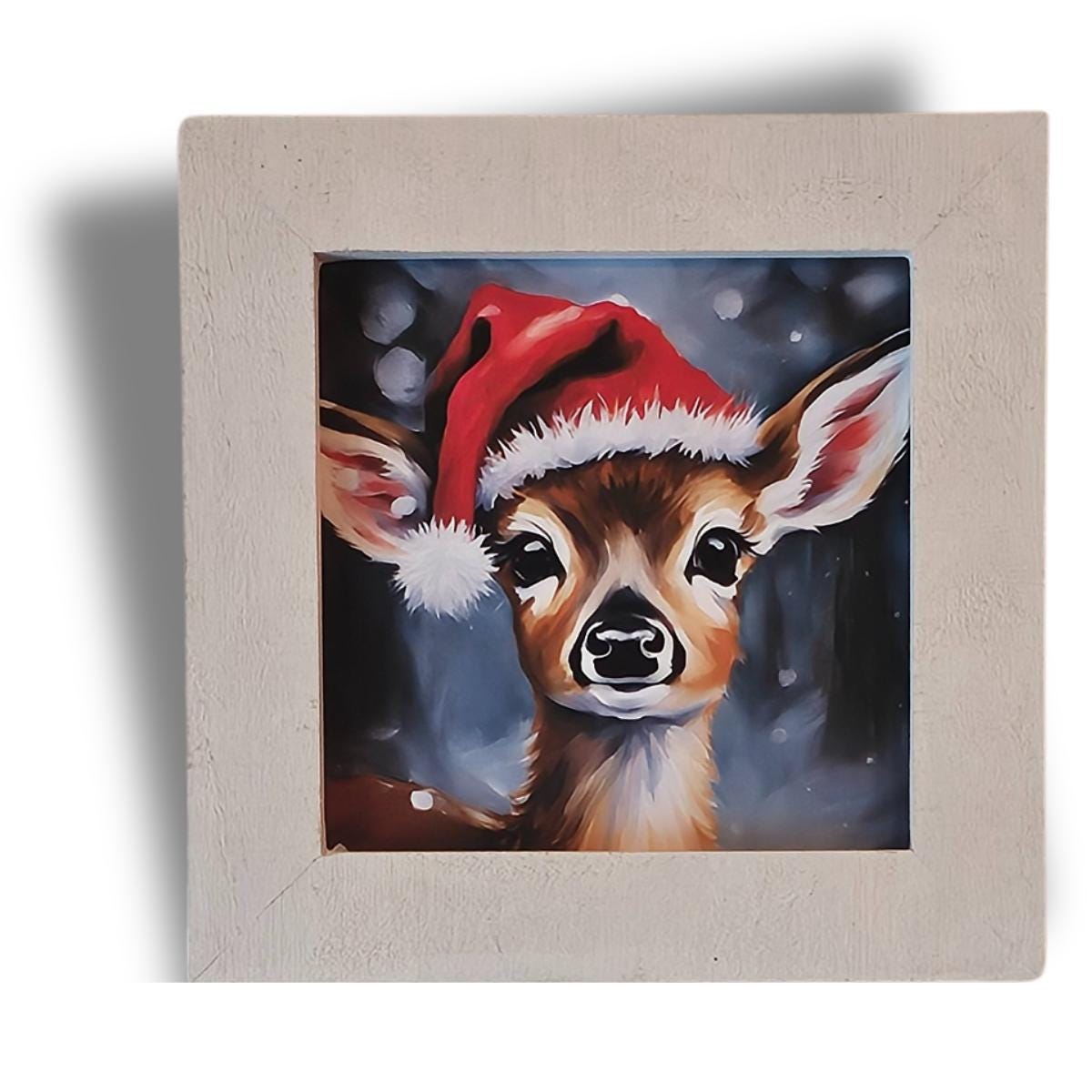 Reindeer Framed Print, Christmas Reindeer Décor, Holiday Wall Art, Winter Décor, Cute Baby Reindeer